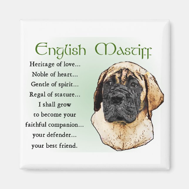 Engelska Mastiff Art Gifts Magnet (Framsidan)