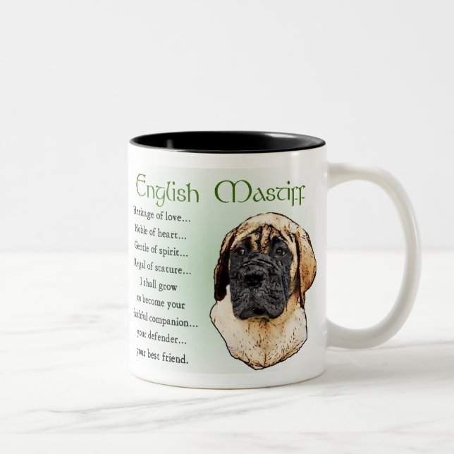 Engelska Mastiff Art Gifts Två-Tonad Mugg (Höger)