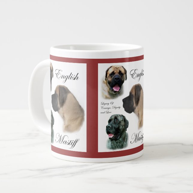 Engelska Mastiff Art Jumbo Mugg (Framsida vänster)