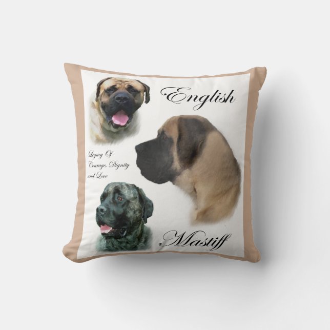 Engelska Mastiff Art Kudde (Framsida)