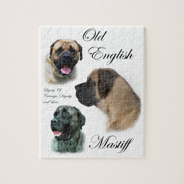 Engelska Mastiff Art Pussel (Vertikal)