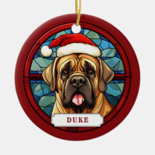 Engelska Mastiff Ceramic Circle Ornament