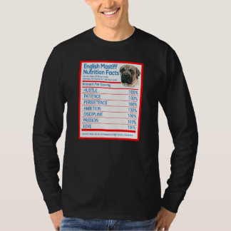 Engelska Mastiff Hund aveln Owner Nutrition Facts T Shirt