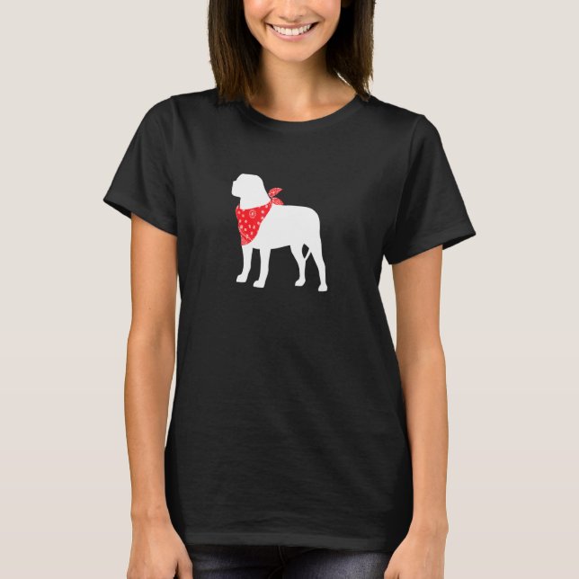 Engelska Mastiff Hund Wearing Red Bandana T Shirt (Framsida)