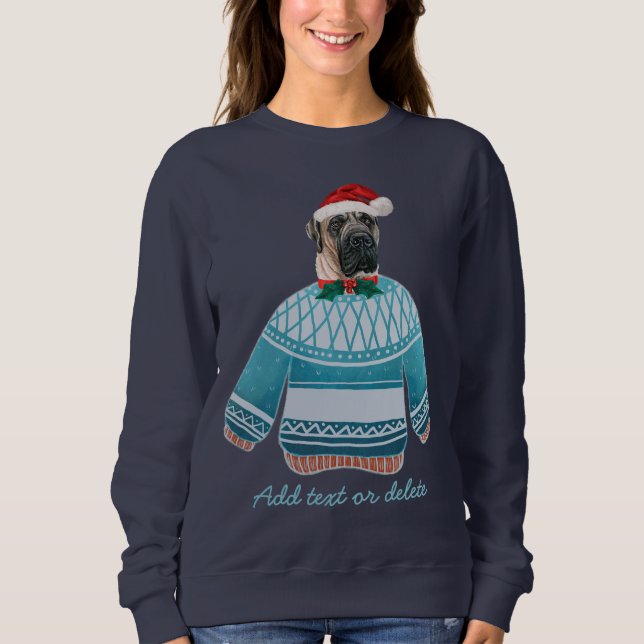 Engelska Mastiff Julafton Ugly jul Hund Mamma T Shirt (Framsida)