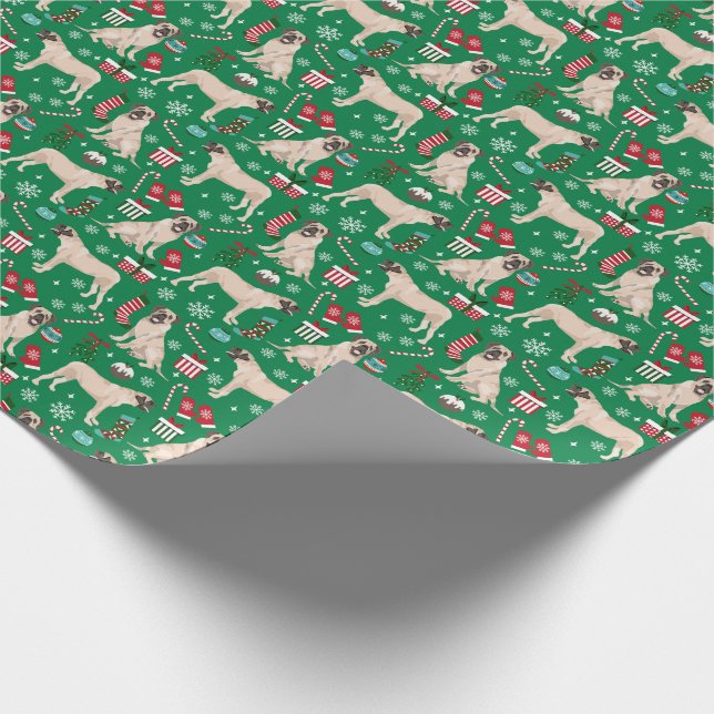 Engelska Mastiff-julen, hund Presentpapper (Hörn)