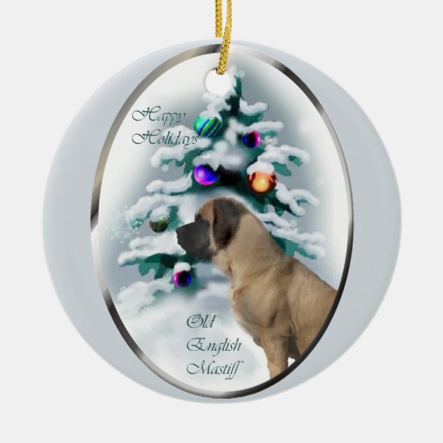 Engelska Mastiff-julklappar Ornament (Framsidan)
