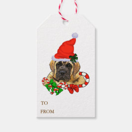 Engelska Mastiff-julklappar Presentetikett