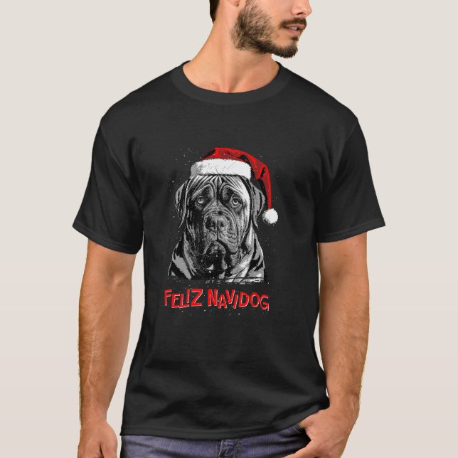 Engelska Mastiff Jultomten Hat God jul Do T Shirt (Framsida)