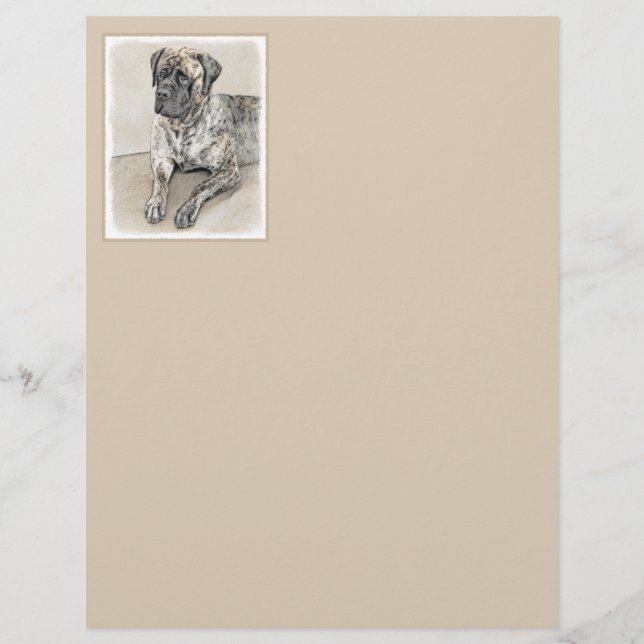 Engelska Mastiff-målning (Brindle) - Hund Art (Framsida)