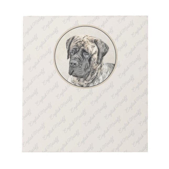 Engelska Mastiff-målning (Brindle) - Hund Art Anteckningsblock (Framsida)