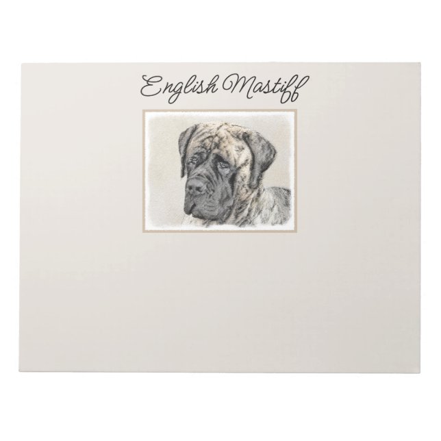 Engelska Mastiff-målning (Brindle) - Hund Art Anteckningsblock (Framsida)