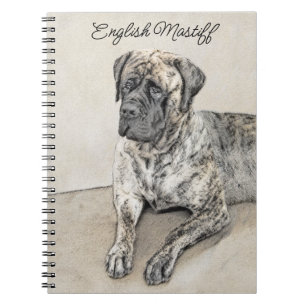Engelska Mastiff-målning (Brindle) - Hund Art Anteckningsbok
