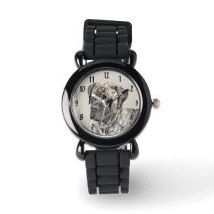 Engelska Mastiff-målning (Brindle) - Hund Art Armbandsur