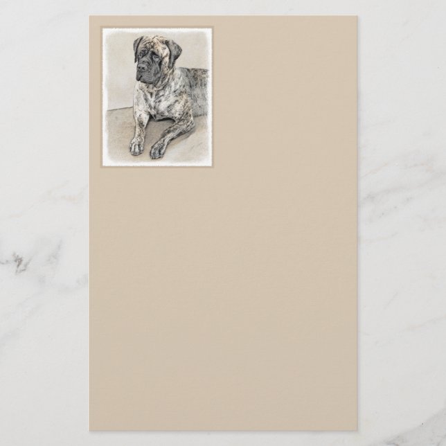 Engelska Mastiff-målning (Brindle) - Hund Art Brevpapper (Framsida)