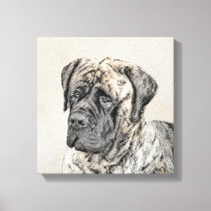 Engelska Mastiff-målning (Brindle) - Hund Art Canvastryck