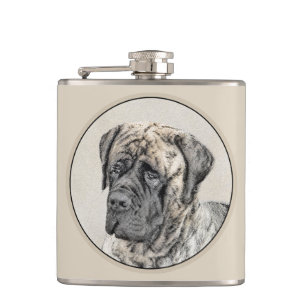 Engelska Mastiff-målning (Brindle) - Hund Art Fickplunta