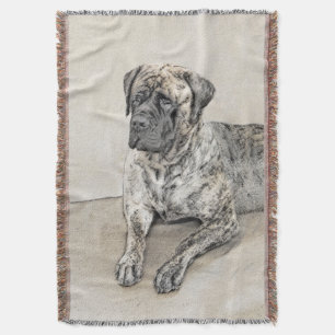 Engelska Mastiff-målning (Brindle) - Hund Art Filt