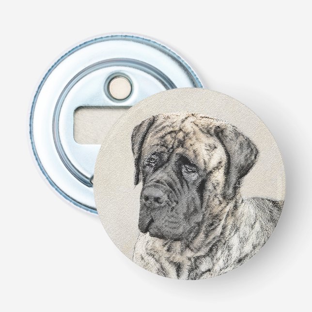 Engelska Mastiff-målning (Brindle) - Hund Art Flasköppnare (Framsidan)
