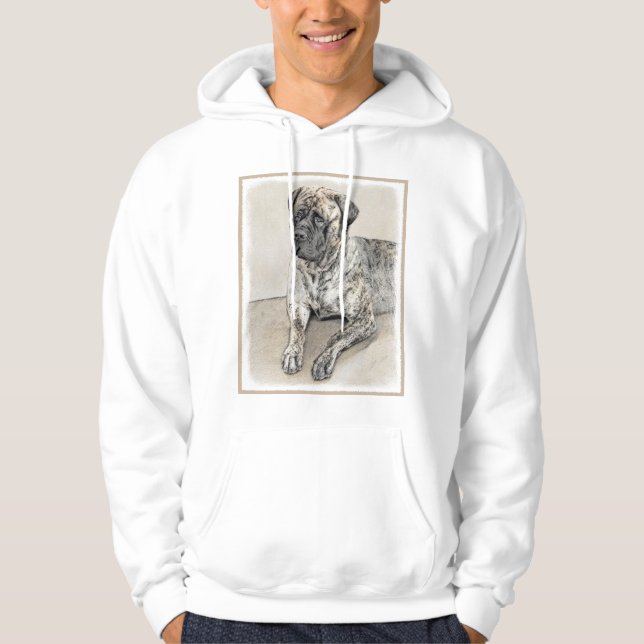 Engelska Mastiff-målning (Brindle) - Hund Art Hoodie (Framsida)