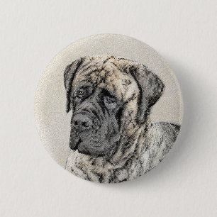 Engelska Mastiff-målning (Brindle) - Hund Art Knapp