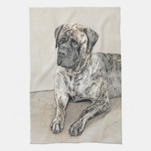 Engelska Mastiff-målning (Brindle) - Hund Art Kökshandduk