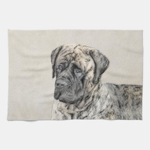 Engelska Mastiff-målning (Brindle) - Hund Art Kökshandduk