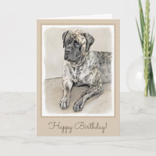 Engelska Mastiff-målning (Brindle) - Hund Art Kort