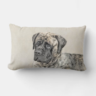 Engelska Mastiff-målning (Brindle) - Hund Art Lumbarkudde