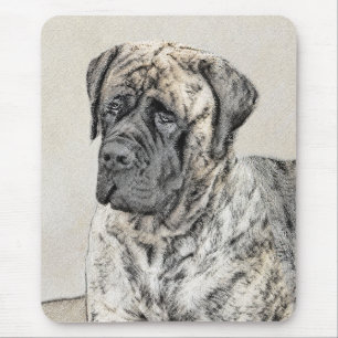 Engelska Mastiff-målning (Brindle) - Hund Art Musmatta