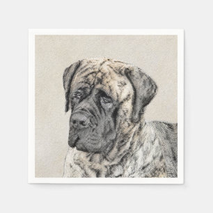 Engelska Mastiff-målning (Brindle) - Hund Art Pappersservett