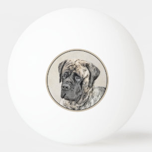 Engelska Mastiff-målning (Brindle) - Hund Art Pingisboll