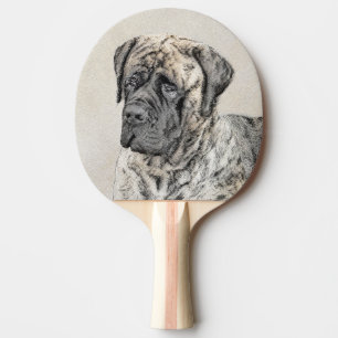 Engelska Mastiff-målning (Brindle) - Hund Art Pingisracket