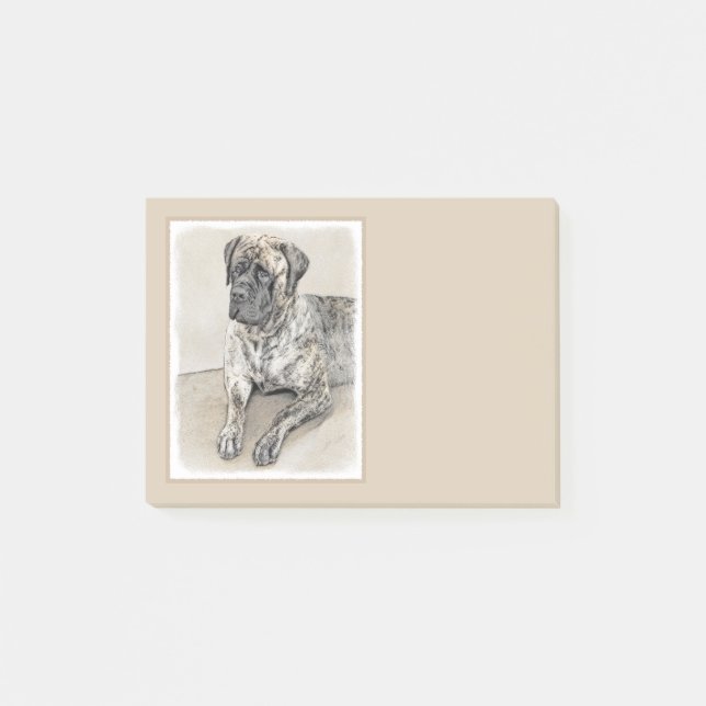 Engelska Mastiff-målning (Brindle) - Hund Art Post-it Block (Framsida)