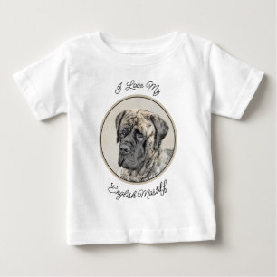Engelska Mastiff-målning (Brindle) - Hund Art T Shirt