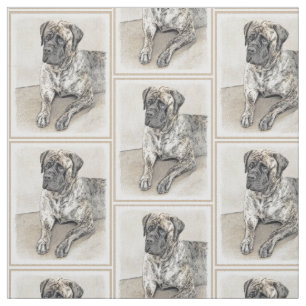 Engelska Mastiff-målning (Brindle) - Hund Art Tyg