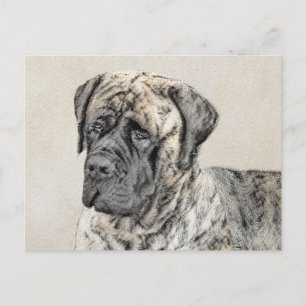 Engelska Mastiff-målning (Brindle) - Hund Art Vykort