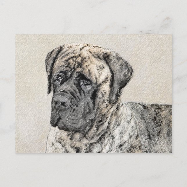 Engelska Mastiff-målning (Brindle) - Hund Art Vykort (Framsida)