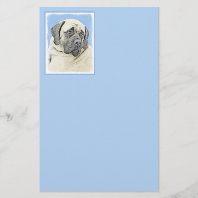 Engelska Mastiff-målning (falsk) - Original Hund A Brevpapper (Framsida)