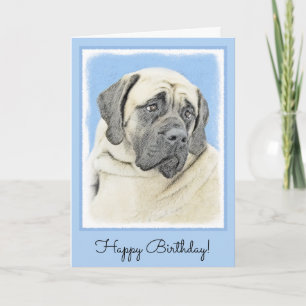 Engelska Mastiff-målning (falsk) - Original Hund A Kort