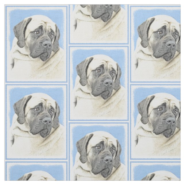 Engelska Mastiff-målning (falsk) - Original Hund A Tyg (Provkarta)