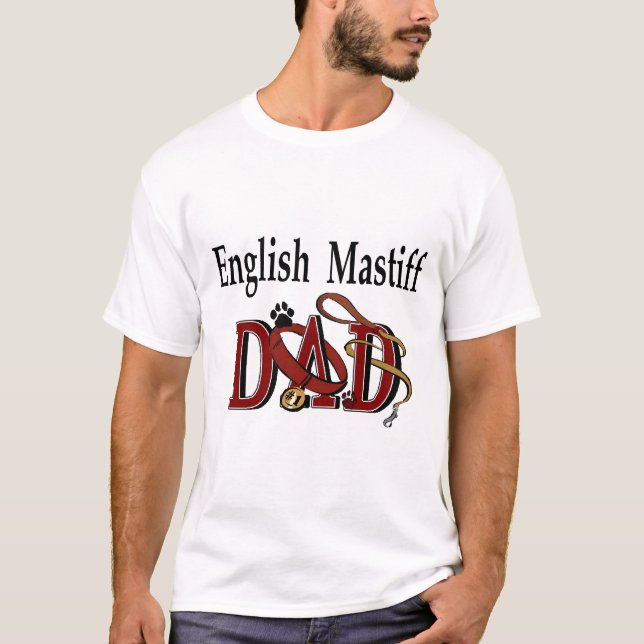 Engelska Mastiff Pappa Gifts Tee (Framsida)
