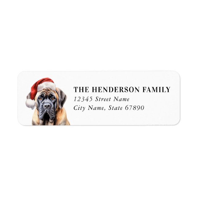 Engelska Mastiff-Returetiketter Returadress Etikett (Framsidan)