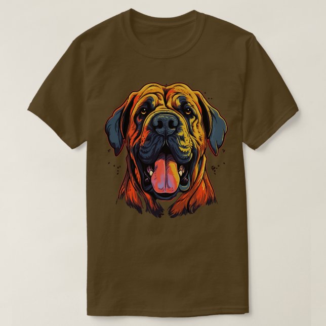 Engelska Mastiff Smiling T Shirt (Design framsida)