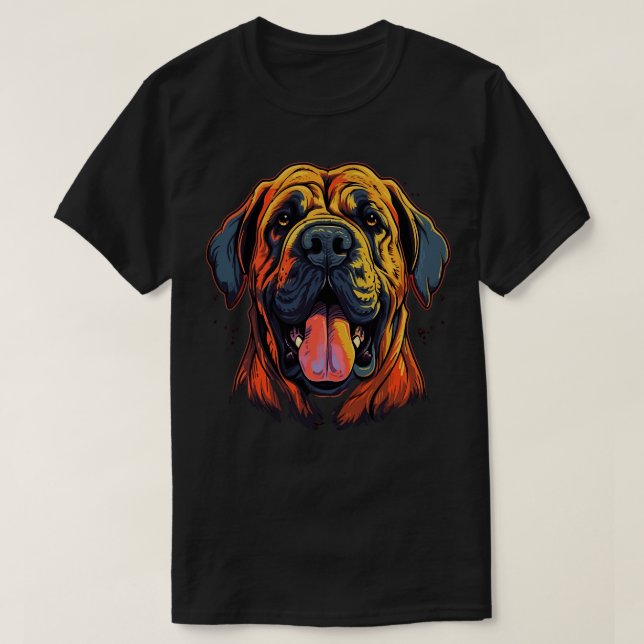 Engelska Mastiff Smiling T Shirt (Design framsida)