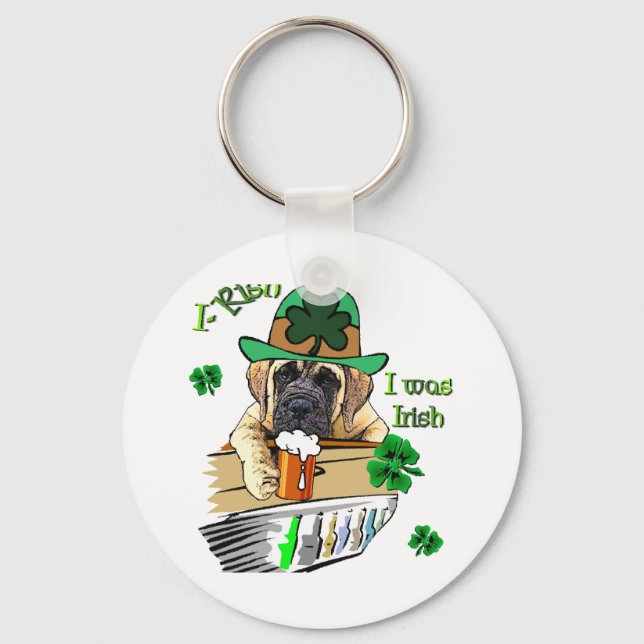 Engelska Mastiff St Patricks Nyckelring (Framsida)