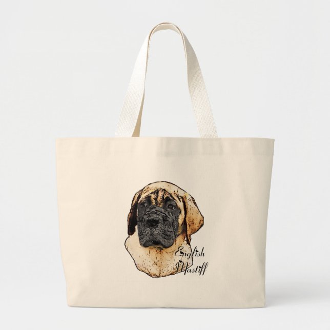 Engelska Mastiffkonstgåvor Jumbo Tygkasse (Framsidan)