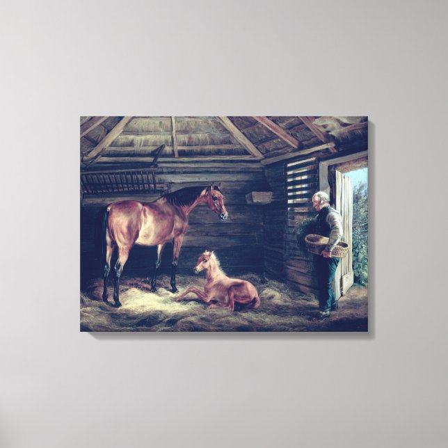 Engelska med hennes föl, 1833 canvastryck (Framsida)