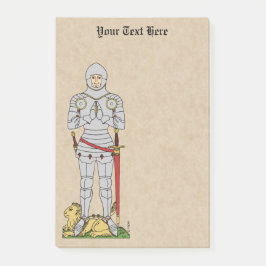 Engelska medeltiden Knight Circa 1430 Post-it Block