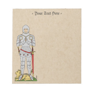Engelska Medieval Knight Circa 1430 Anteckningsblock